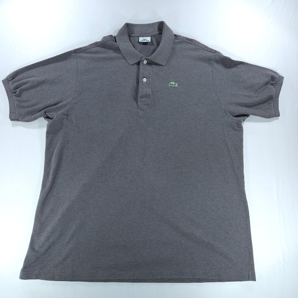 Lacoste Classic Fit Polo Shirt Men 4XL FR 9 Heather Gray Croc Big Tall Pique
